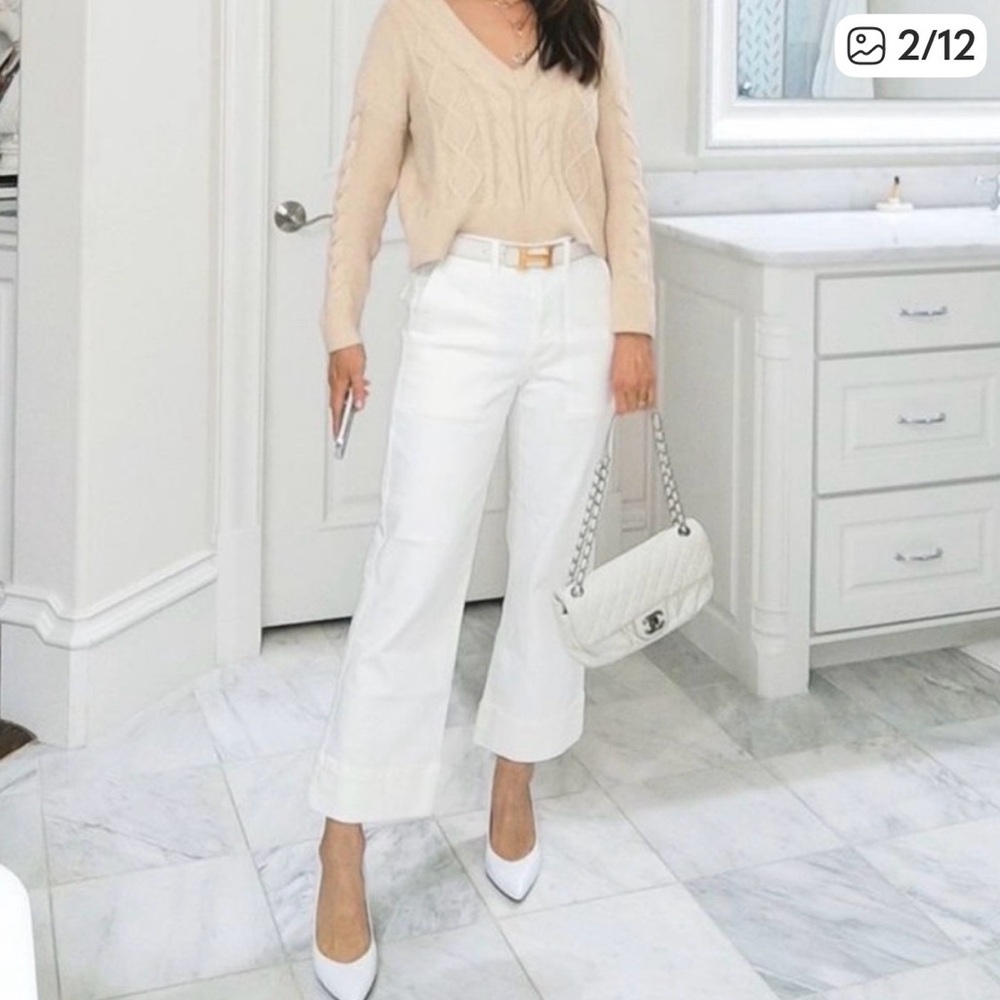 CAbi Lido Cropped White Women's Jeans - 14 5690